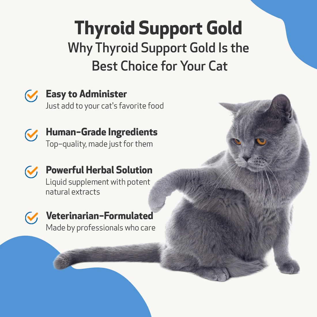 Pet Wellbeing - Thyroid Support Gold for Cats & Dogs - Trusted Care for Hyperthyroid