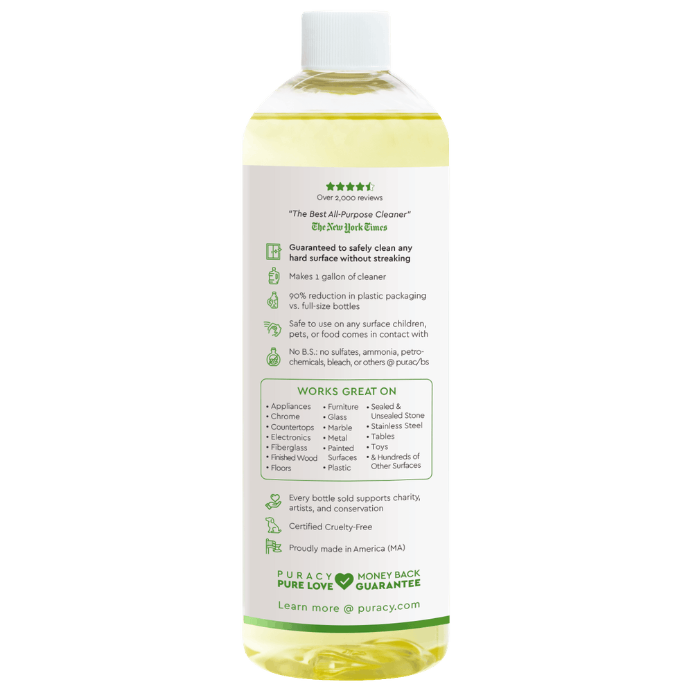 puracy multi surface cleaner concentrate, greentealime-back 1