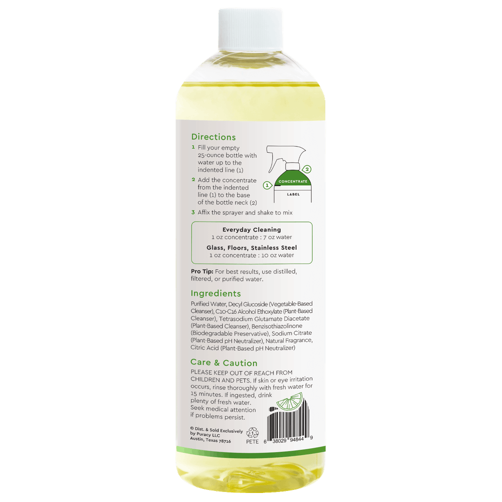 puracy multi surface cleaner concentrate, greentealime-back 2